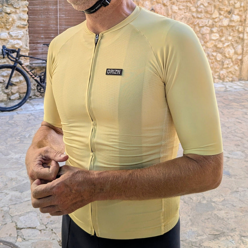Maillot Vélo ORIZN Pace - Jaune soleil